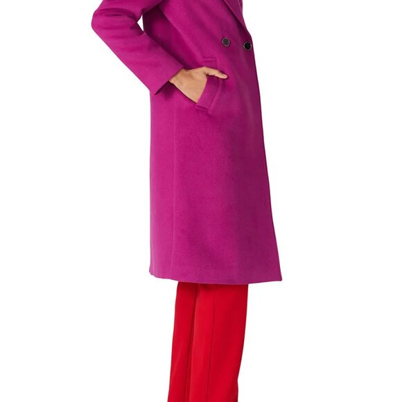 Noize Magenta Wool Blend Coat L - Picture 7 of 9